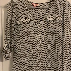xs candies black and white sheer blouse